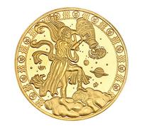 (Leo, One size) 12 Constellation Commemorative Coins Gold Plated Physical Collectible Gift Coin Art Collection Souvenir Room Home Decoration Aquarius