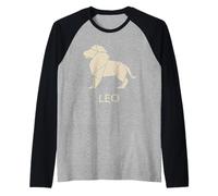 Leo Origami Zodiac Graphic Raglan Baseball Tee
