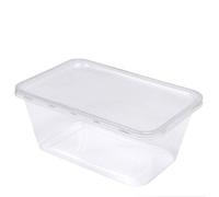 LEO - Pack of 10 Plastic Food Containers | 1000ml Storage Tubs | Microwavable & Freezer Safe | Dishwasher Friendly | Made in UK | Stackable Design, Clear, Plastic