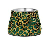 Leo. Print Skin Animal Dog Raised Bowl, 540 ML Feeding Food Pet Bowl Stainless Steel Non-slip High Capacity Cat Bowl