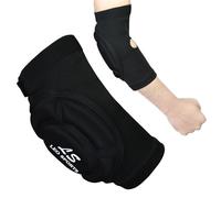 Leo Pro Elbow Pads ,CE Approved, Muay Thai MMA Kickboxing Sparring Elbow Guard, Martial Arts Striking, Volleyball Wrestling Yoga Basketball Adjustable Elbow Protectors Padded Sleeves (Black)