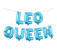 Leo Queen Balloon Banner, July August Birthday Banner, Leo Sign, Zodiac Leo Birthday Party Decorations for Her, Happy 21st,25th, 30th, 40th, 50th, 60th Birthday Party Decor (LEO QUEEN Blue Star)
