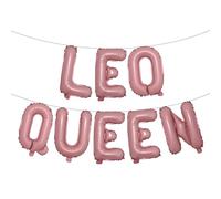Leo Queen Balloon Banner, July August Birthday Banner, Leo Sign, Zodiac Leo Birthday Party Decorations for Her, Happy 21st,25th, 30th, 40th, 50th, 60th Birthday Party Decor (LEO QUEEN Pink)