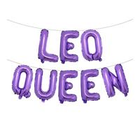 Leo Queen Balloon Banner, July August Birthday Banner, Leo Sign, Zodiac Leo Birthday Party Decorations for Her, Happy 21st,25th, 30th, 40th, 50th, 60th Birthday Party Decor (LEO QUEEN Purple)