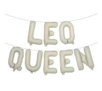Leo Queen Balloon Banner, July August Birthday Banner, Leo Sign, Zodiac Leo Birthday Party Decorations for Her, Happy 21st,25th, 30th, 40th, 50th, 60th Birthday Party Decor (LEO QUEEN Cream)