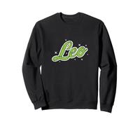 Leo Retro Script Zodiac Green Sweatshirt