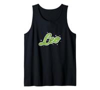 Leo Retro Script Zodiac Green Tank Top