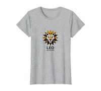 Leo Season Zodiac Lion Geometric T-Shirt, Women, Heather Grey, M