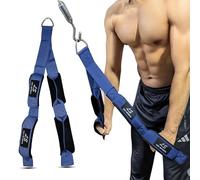 Leo Sports Triceps Rope Gym Cable Machine Attachments with Carabiner Anti-Slip Triceps Strap 2 Loops Neoprene Handles Pulldown Rope for Pushdowns Pulls Crunches Overhead Extensions Biceps Curl (Blue)