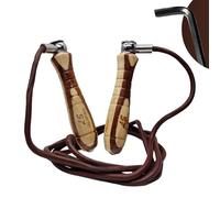 Leo Sports Weighted Leather Skipping Ropes for Adults Fitness | Wooden Handle Gym Jump Speed Ropes | Boxing, Muay Thai, Kickboxing, Training, Exercise for Men & Women Weight Loss Fitness Accessories