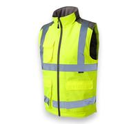 Leo Torrington EcoViz High Visibility Bodywarmer (UK, Alpha, 3XL, Regular, Regular, Yellow)