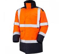 Leo Workwear A01 Tawstock ISO 20471 Class 3 Anorak Hi-Vis Orange/Navy 5XL