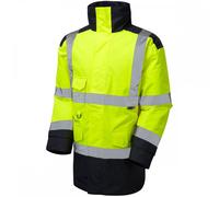 Leo Workwear A01 Tawstock ISO 20471 Class 3 Anorak Hi-Vis Yellow/Navy 2XL