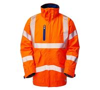 Leo Workwear A20 Marisco Men Hi Vis Anorak Waterproof Work Jacket#2XL~Orange