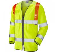 Leo Workwear Barbrook ISO 20471 Class 3 Orange Brace Sleeved Waistcoat S