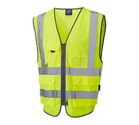 Leo Workwear Barnstaple ISO 20471 CL 2 Superior 3-Part Waistcoat Hi-vis Yellow5X