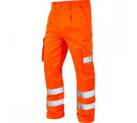 Leo Workwear Bideford ISO 20471 Class 1 Poly/Cotton Cargo Trouser Hi-V 28" 33"