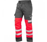 Leo Workwear Bideford ISO 20471 Class 1 Poly/Cotton Cargo Trouser Hi-V 28" 33"