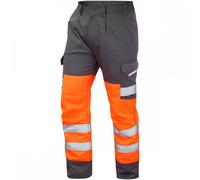 Leo Workwear Bideford ISO 20471 Class 1 Poly/Cotton Cargo Trouser Hi-V 42" 29"