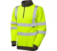 Leo Workwear Brynsworthy ISO 20471 CL 3 1/4 ZIP Sweatshirt Hi-vis Yellow6XL