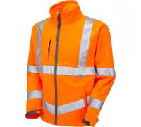 Leo Workwear Buckland ISO 20471 CL 3 Softshell Jacket Hi-vis Orange4XL