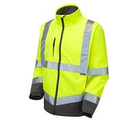 Leo Workwear Buckland ISO 20471 Class 3 Softshell Jacket Hi-Vis Yellow L