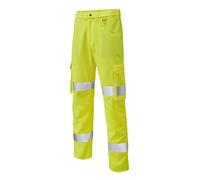 Leo Workwear CT03 Yelland Men Hi Vis Cargo Trousers#32S~Yellow
