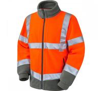 Leo Workwear Hartland ISO 20471 Class 3 Fleece Jacket Hi-Vis Orange M M