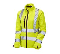 Leo Workwear Honeywell SJL01 Hi-Vis Stretch Polyester Twill Ladies Softshell Jacket, S, Yellow