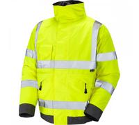 Leo Workwear J01 Chivenor ISO 20471 Class 3 Bomber Jacket Hi-Vis Yello 3XL