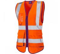 Leo Workwear Lynmouth ISO 20471 Class 2 Superior Womens Waistcoat Hi-V 6XL