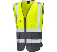 Leo Workwear Lynton ISO 20471 Class 1 Superior Waistcoat Hi-Vis Yellow 4XL