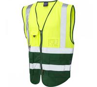 Leo Workwear Lynton ISO 20471 Class 1 Superior Waistcoat Hi-Vis Yellow M