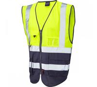 Leo Workwear Lynton ISO 20471 Class 1 Superior Waistcoat Hi-Vis Yellow M
