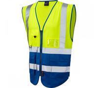 Leo Workwear Lynton ISO 20471 Class 1 Superior Waistcoat Hi-Vis Yellow XL