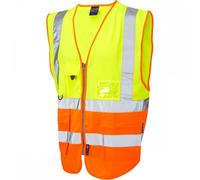 Leo Workwear Lynton ISO 20471 Class 2 Superior Waistcoat Hi-Vis Yellow 6XL
