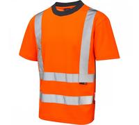 Leo Workwear Newport ISO 20471 Class 2 Comfort T-Shirt Hi-Vis Orange 5 5XL