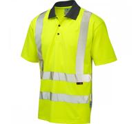 Leo Workwear Rockham ISO 20471 Class 2 Coolviz Polo Shirt (Ecoviz) Hi- 3XL