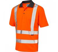 Leo Workwear Rockham ISO 20471 Class 2 Coolviz Polo Shirt (Ecoviz) Hi- L