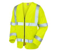 Leo Workwear S15 Merton Flame Retardant Executive Sleeved Hi Vis Vest#4XL~Yellow