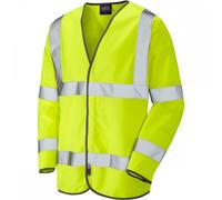 Leo Workwear Shirwell ISO 20471 Class 3 Sleeved Waistcoat Hi-Vis Yello M