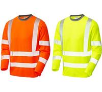 Leo Workwear T08 Capstone Coolviz Plus Men Hi Vis T-Shirt Long Sleeve#2XL~Orange