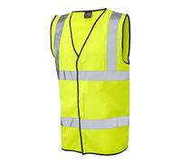 Leo Workwear Tarka 100% Knitted Polyester Lightweight & Durable High Visibility Waistcoat, 6X Large, Hi-Vis Yellow