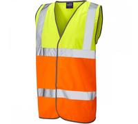 Leo Workwear Tarka ISO 20471 Class 2 Waistcoat Hi-Vis Yellow/Hi-Vis Or S