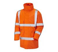 Leo Workwear Tawstock A01 Warm Quilt Lining Single Colour Hi-Vis Anorak, XL, Orange