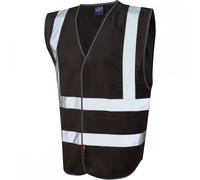 Leo Workwear W05 Pilton Coloured Reflective Waistcoat Black XS Colour: XS