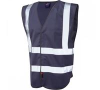 Leo Workwear W05 Pilton Coloured Reflective Waistcoat Navy 2XL Colour: 2XL