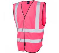 Leo Workwear W05 Pilton Coloured Reflective Waistcoat Pink XS Colour: XS