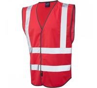 Leo Workwear W05 Pilton Coloured Reflective Waistcoat Red 2XL Colour: 2XL