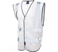 Leo Workwear W05 Pilton Coloured Reflective Waistcoat White XS Colour: XS